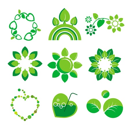 collection of vector logos health and the environment のイラスト素材