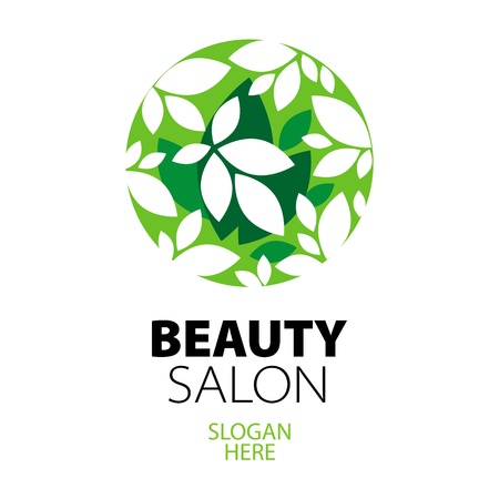 green ball of leaves logo for beauty salonのイラスト素材
