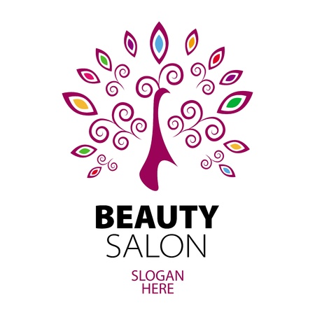 peacock logo for beauty salonのイラスト素材