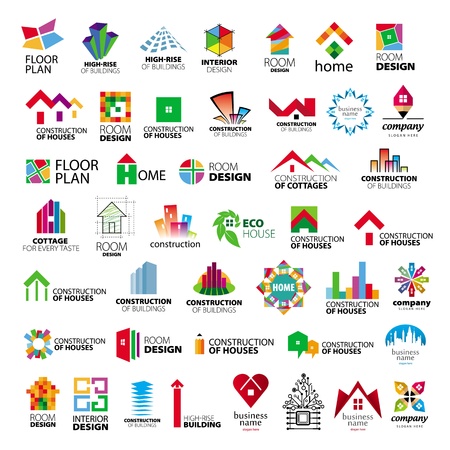 collection of logos construction and home improvementのイラスト素材