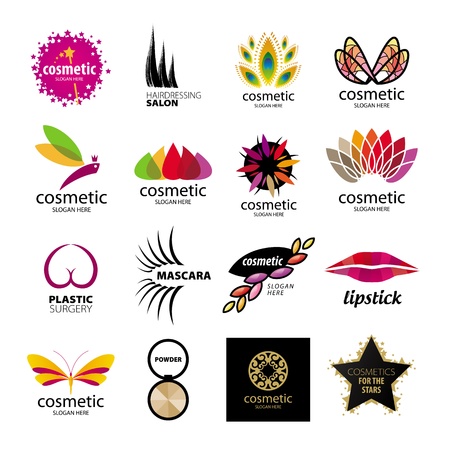 Collection of logos for cosmetics and body care