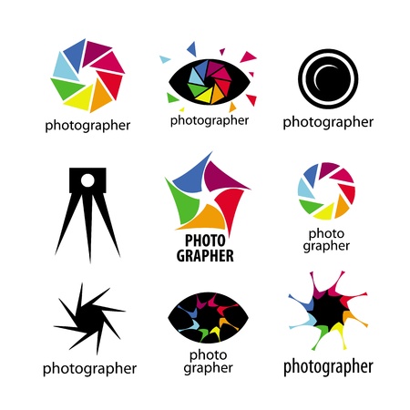 collection of logos for photographers and photoのイラスト素材