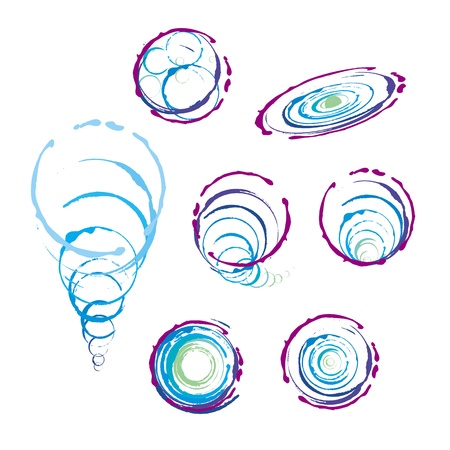 collection of signs bubbles spiral handmadeのイラスト素材