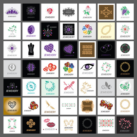 Collection of vector icons jewelry, gold jewelryのイラスト素材