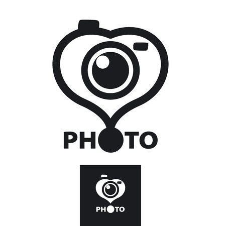 vector icon in the form of heart for the photographerのイラスト素材