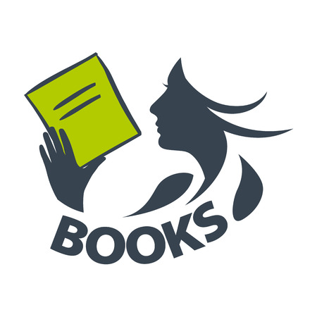 vector icon girl reading a bookのイラスト素材