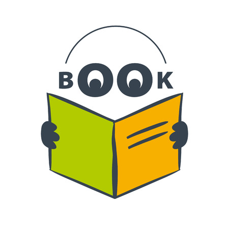 vector icon character with headphones reading a bookのイラスト素材