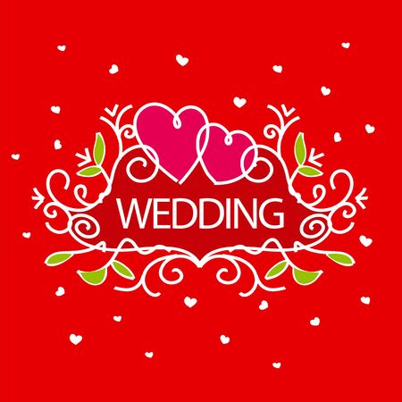 vector icon for a wedding in the form of plant patternsのイラスト素材