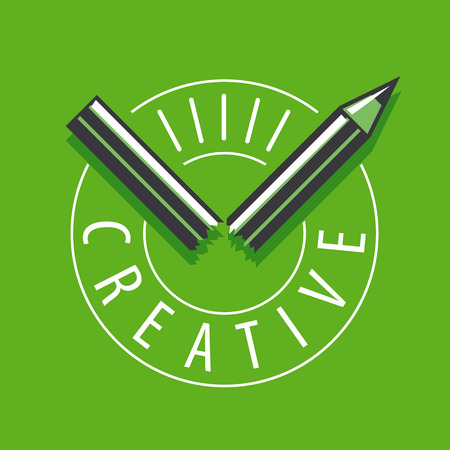 vector  broken pencil on a green backgroundのイラスト素材