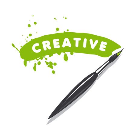 vector  brush and green paintのイラスト素材