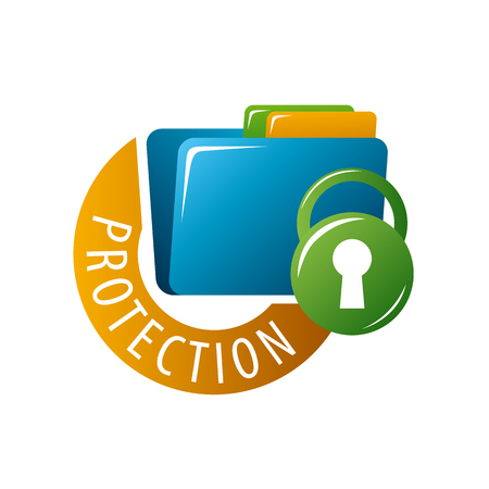 vector  folder with documents protectedのイラスト素材