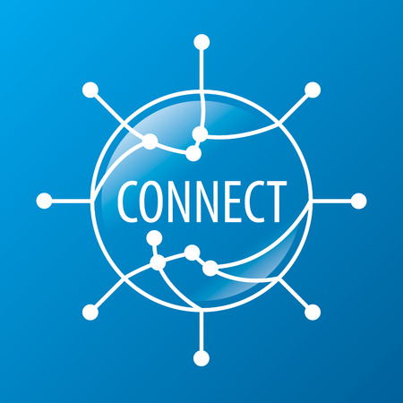 Round vector logo chip connectionのイラスト素材