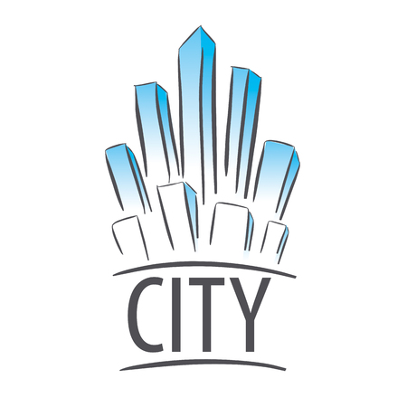 vector logo city in the form of crystalsのイラスト素材