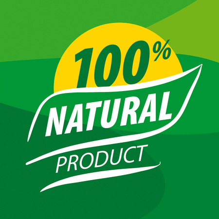 Abstract vector icon for organic food on a green backgroundのイラスト素材