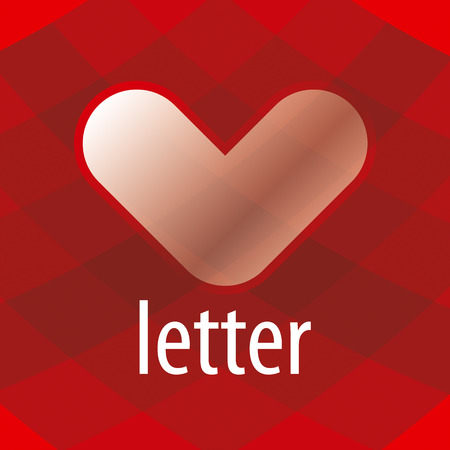 vector logo in the shape of a heart with the letter Vのイラスト素材