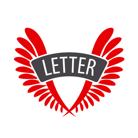 Abstract vector logo letter V in the form of wingsのイラスト素材