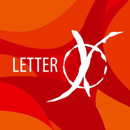 vector icon letter X on a red backgroundのイラスト素材