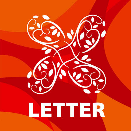 vector icon of the letter X floral ornamentのイラスト素材