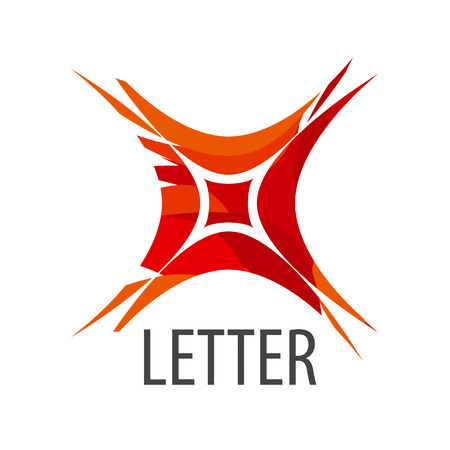 Abstract vector icon red letter Xのイラスト素材
