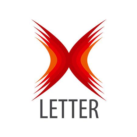 vector red icon Abstract letter Xのイラスト素材
