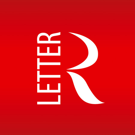 vector abstract letter R on a red backgroundのイラスト素材