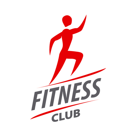 Red vector  man running for fitness clubのイラスト素材