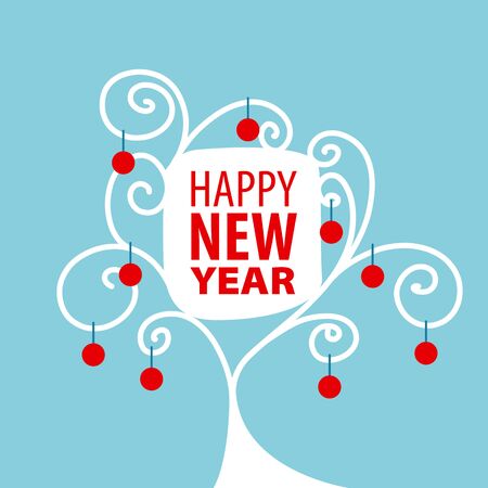 vector Christmas decoration with red ballsのイラスト素材