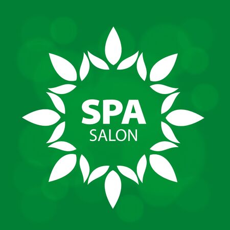 Abstract vector with leaves on a green backgroundのイラスト素材