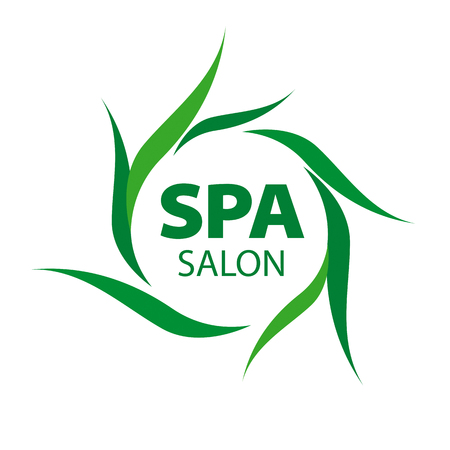 vector with green leaves for Spa salonのイラスト素材