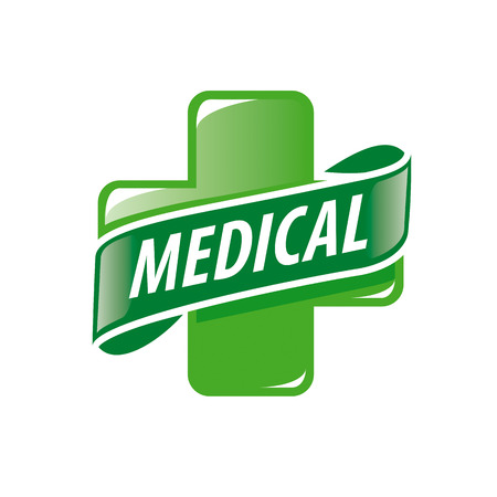 vector logo green cross and a ribbonのイラスト素材