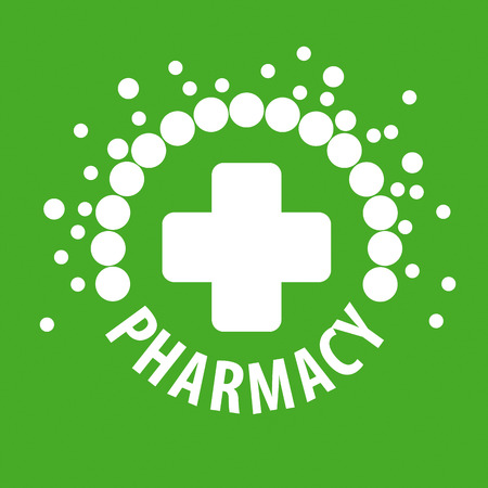 vector logo with pills on a green backgroundのイラスト素材