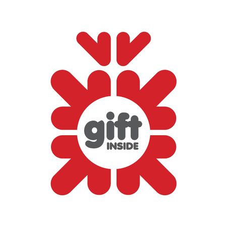 vector logo red arrows in the form of a giftのイラスト素材