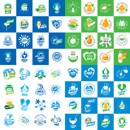 Universal graphic vector logos for natural dairy productsのイラスト素材