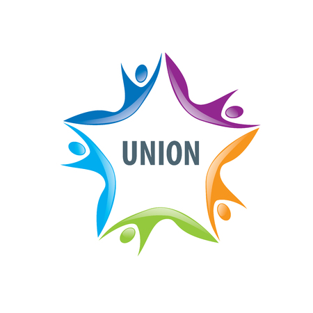 Abstract vector logo colored people in the Unionのイラスト素材