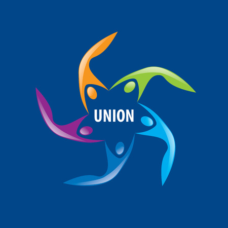 Abstract vector logo colored people in the Unionのイラスト素材