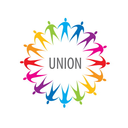 Abstract vector logo colored people in the Unionのイラスト素材
