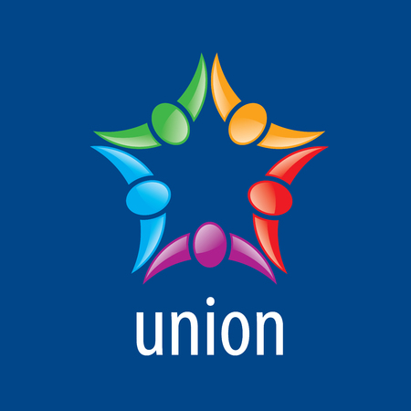 Abstract vector logo colored people in the Unionのイラスト素材