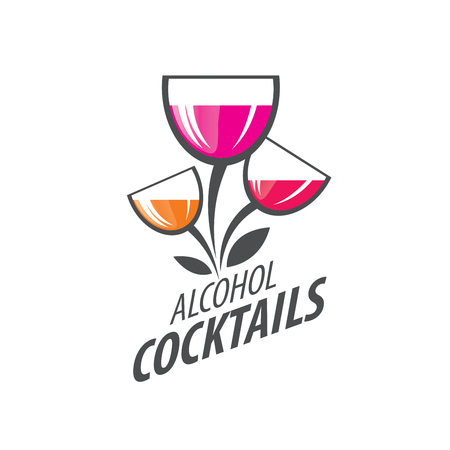 vector icons of alcoholic drinks by the glassのイラスト素材