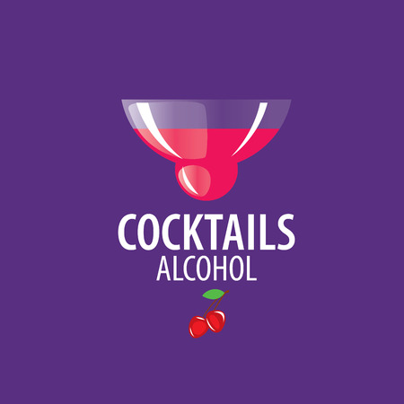 vector icons of alcoholic drinks by the glassのイラスト素材