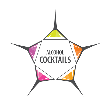 vector icons of alcoholic drinks by the glassのイラスト素材