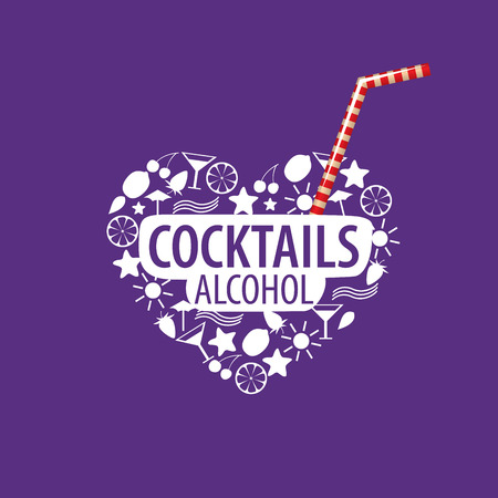 vector icons of alcoholic drinks by the glassのイラスト素材