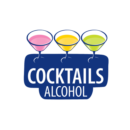 vector icons of alcoholic drinks by the glassのイラスト素材