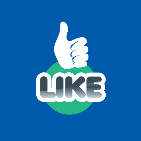 vector logo, thumb up applique, vector illustrationのイラスト素材