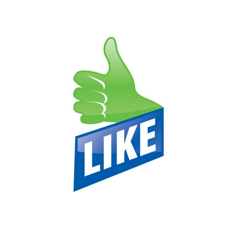 vector logo, thumb up applique, vector illustrationのイラスト素材
