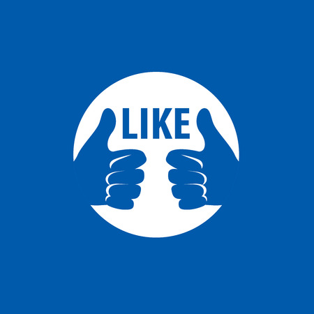 vector logo, thumb up applique, vector illustrationのイラスト素材