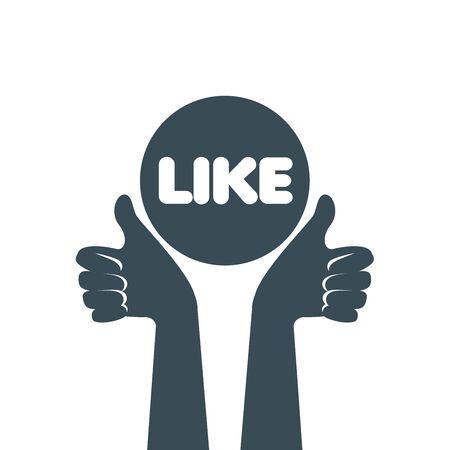 vector logo, thumb up applique, vector illustrationのイラスト素材