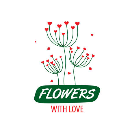 abstract floral design logo, plant vector illustrationのイラスト素材