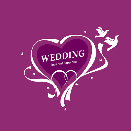 Abstract logo for your wedding. Vector template illustrationのイラスト素材