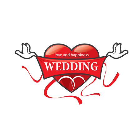 Abstract logo for your wedding. Vector template illustrationのイラスト素材