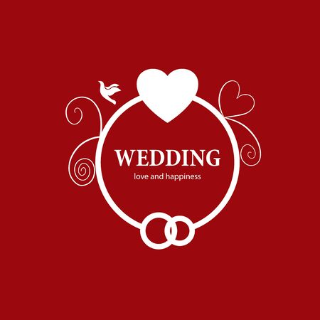 Abstract logo for your wedding. Vector template illustrationのイラスト素材